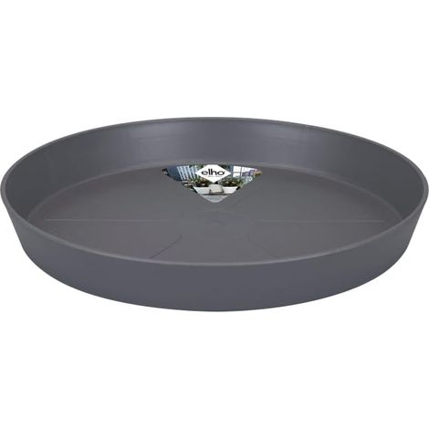 Soucoupe Ronde 14cm Anthracite - Plastique Recyclé - Pour Pot De Fleur - Usage Extérieur Et Intérieur (1/5)
