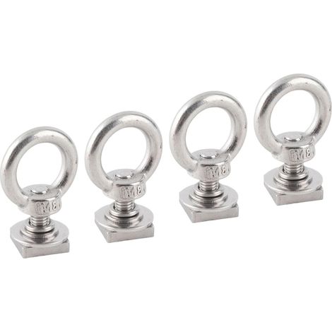 Ajustement en T Durable pour Anneaux d'ancrage D'arrimage sur Rail pour Sécuriser L'équipement, Ajustement Universel, 4 X en T pour Boulons de Rail (Silver) (Silver) () (1/5)