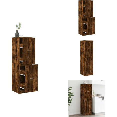 Apothekerschrank Räuchereiche 40x41x144,5 cm Holzwerkstoff - Apothekerschrank - Apothekerschränke - Apothekermöbel - Apotheker Sideboard (1/5)