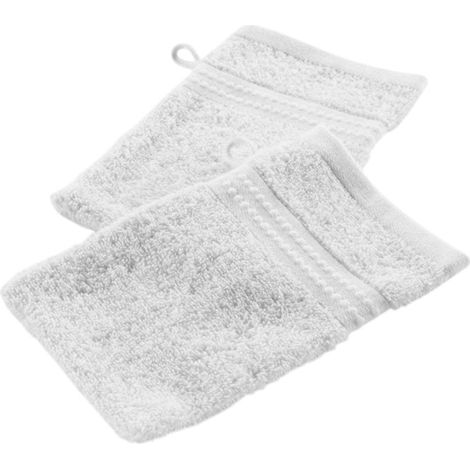 Lot de 2 Gants de Toilette "Excellence" 15x21cm Neige (1/5)