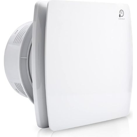 extracteur dair 100mm, ventilateur salle de bain avec capteur d'humidité et clapet anti-retour timer, extracteur d’air silencieux pour salle de bain, WC, cuisine, blanc (1/5)