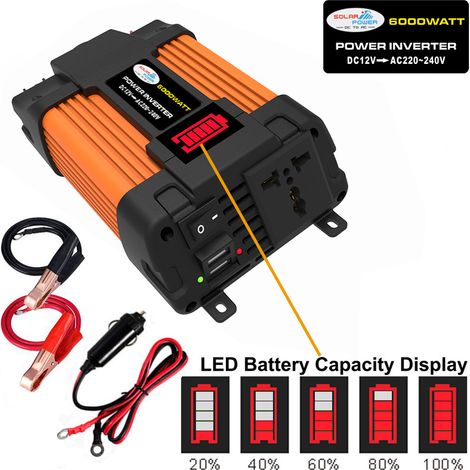 Auto-Wechselrichter, 12 V auf 220 V, Spannungsumwandlung, LED-Anzeige, Dual-USB, 4000 W, 12 V auf 110 V (1/5)