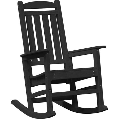 Chaise Berçante de jardin,Chaise d'extérieur Noir 70 x 92 x 108 cm HDPE CFW1778552 (1/5)
