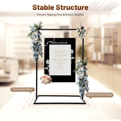 Kundenstopper, Metall Kreidetafel Aufsteller Hochzeit Willkommen Aufhängung, Werbung Rack Aufsteller Multifunktional Stabil Schön für Hochzeiten Geburtstage Veranstaltungen