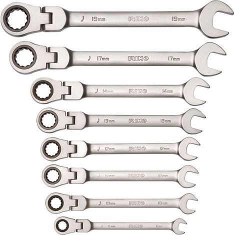 Jeu De 8 Clés Mixtes À Cliquet Tête Flexible 8-19mm 19-8-H Irimo (1/2)