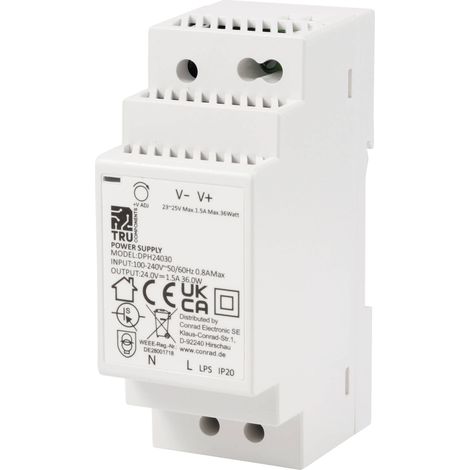 TRU COMPONENTS TC-10580812 Alimentation rail DIN 24 V/DC 1.5 A 36 W Nbr. de sorties:1 x Contenu 1 pc(s) (1/5)
