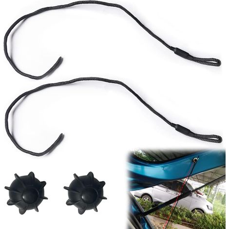 2 Pièces Bandes de Maintien Universelles pour Le Coffre de la Voiture,Cordon Hayon,Clip Fixation Plage Arrière Corde Coffre,Cordon de Ficelle de Sangle D'étagère de Rangement de Coffre Arrière (1/5)