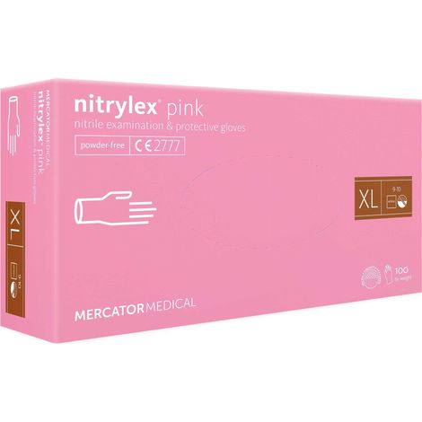 Nitrilhandschuhe, 100 Stück, Größe 10-XL, Nitrylex, Rosa