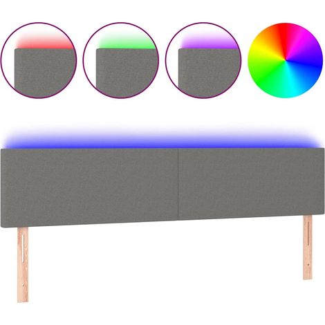 Maison Exclusive - Cabecero con LED de tela gris oscuro 160x5x78/ (1/5)
