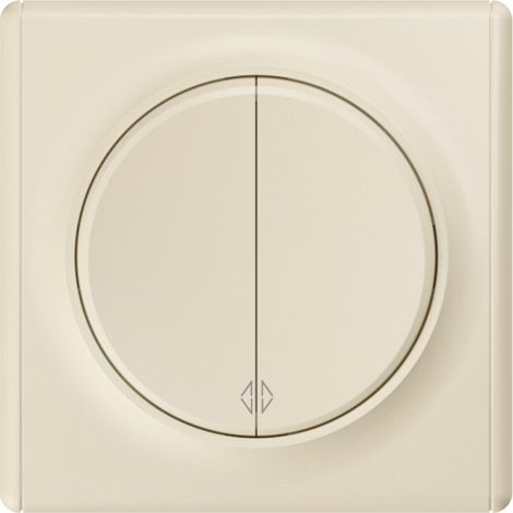 Interrupteur va-et-vient, double, encastré, avec plaque de finition Florence - beige