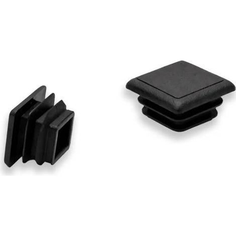 Ajile - Embout Carré Extra-plat de Finition NOIR 16 x 16 mm EXT.