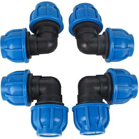 Set of 4 32mm PE plastic elbow fittings – Pipe connectors for PPR, PE, PVC – Irrigation and water line accessories (1/4)