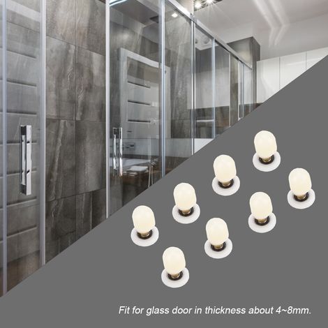 8 ABS-Messing-Gleitrollen für Glasduschtüren, Rollen und Schienen, Badezimmerzubehör, 25 mm Durchmesser (1/5)
