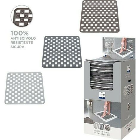 Pedana Doccia Antiscivolo 50 x 50 cm Quadrata 650 gr Tappeto Bagno Feridras - Tonalità: Tortora (1/4)