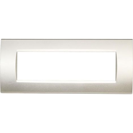 PLACCA IN TECNOPOLIMERO GRIGIO CHIARO COMPATIBILE CON SERIE BTICINO LIVING 3 - 4 - 7 MODULI - Numero Moduli: 7 moduli