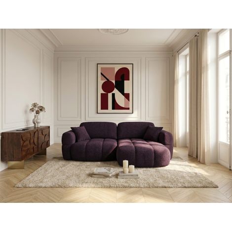 BOBOCHIC - Canapé d'angle réversible MADISON tissu texturé Réversible Violet (1/5)