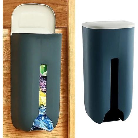 Support de Sac Poubelle, Distributeur de Sacs d'épicerie Simple et Moderne, Installation Facile pour la Cuisine (bleu foncé) (1/5)