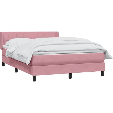 Boxspringbett mit Matratze Rosa 160x220 cm Samt vidaXL (1/5)