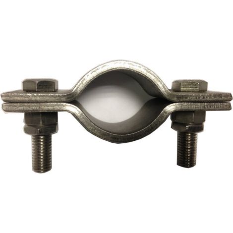 Heavy Duty 2 bolt pipe clip. 62 mm ID (50 mm NB/60.3 mm OD Pipe ) T304 Stainless Steel