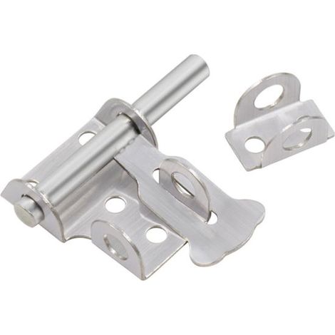 Set di chiavistello scorrevole - Serratura di sicurezza per porte - Per porte in legno - Acciaio inossidabile - 6,6 x 4,5 x 1,5 cm - Argento