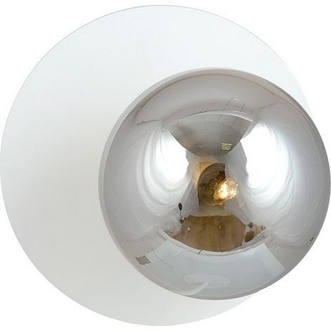 Lampada a Parete Oslo, Acciaio verniciato a polvere, Vetro, Bianco, Grigio, 20x20x15 cm (1/5)