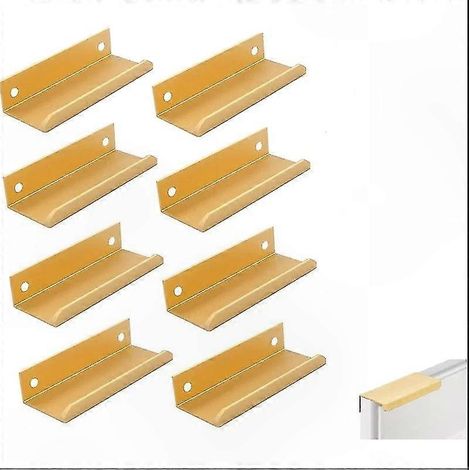 Set mit 8 eingelassenen Schrankgriffen, modernen Schubladengriffen, Küchenaccessoires aus goldfarbenem Aluminium, hochwertige Beschläge, 120-mm-Modell. (1/4)