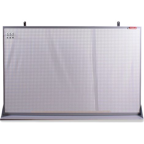 Mw Tools – Panneau mural pour rangement d'outils en métal gris 150x94cm – Perforations carrées 10x10mm – DEKP1501015