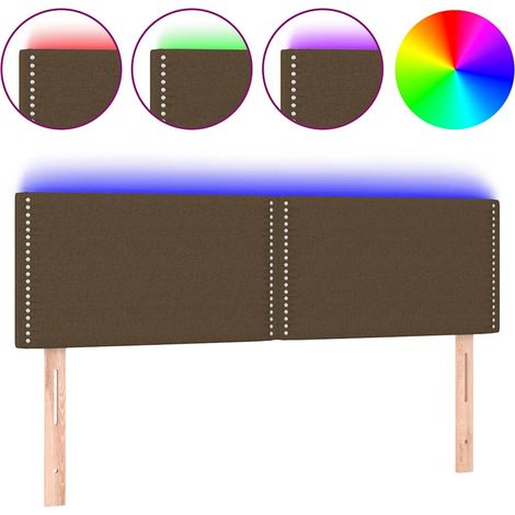 Maison Exclusive - Cabecero con LED de tela marrón oscuro 144x5x7 (1/5)