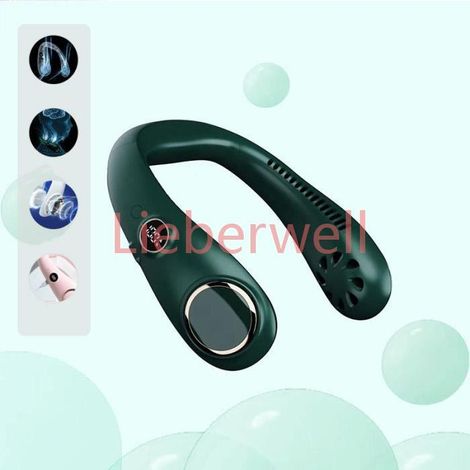 Ventilateur de cou , ZGEER , Rechargeable USB , 3 vitesses , Débit d'air à 360° , Silencieux 60 dB (1/4)