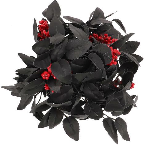 Guirlande de baies rouges, guirlande de feuilles vertes, guirlande de Noël à suspendre (1/5)