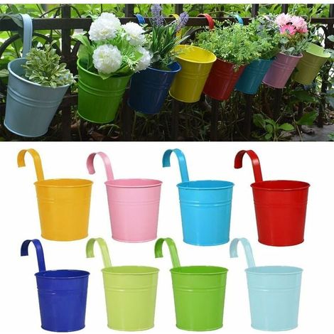 Decorazione per la casa in stile pastorale europeo color caramella, secchio di ferro all'uncinetto, colore pieno (1/5)