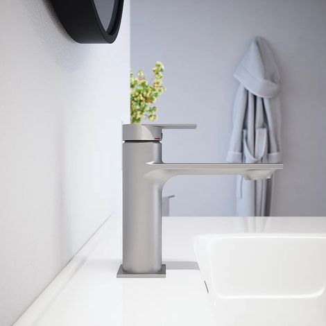 Mélangeur lavabo sans vidange Nickel Brossé Mod. Rita (1/5)