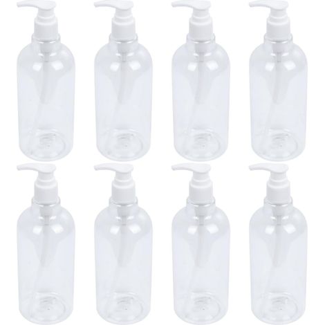 Shampooflaschen mit Benutzerfreundlichem Design 8 Stück 500ml aus Pet Transparente Pumpflaschen und Längerem Strohhalm für Bad und Restaurant (1/5)