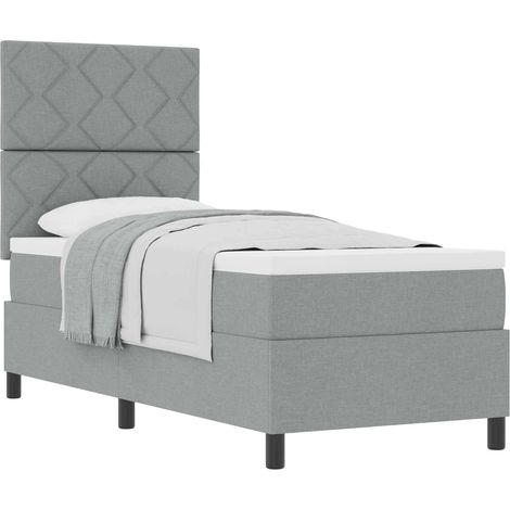Maison Exclusive - Lit à ressorts avec matelas Gris clair 80 x 200 cm tissu