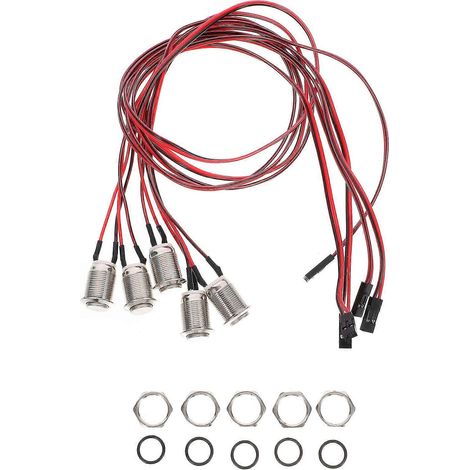 Lot de 5 boutons-poussoirs étanches pour voiture, à impulsion.-53X1.5cm-Silver