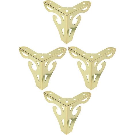 Pieds de support triangulaires coniques en fer forgé pour canapé, ensemble de 8 pièces, pieds de remplacement pour meubles, compatibles avec les armoires et les tables basses, type renforcé doré. (1/5)