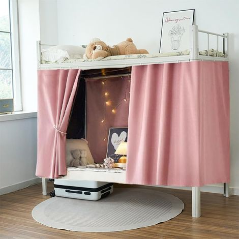 Rideau de Lit Superposé Rideau Occultants de Lit Mezzanine Ciel de Lits Moustiquaire Couvre-Lits Anti-poussière Tente de Lits Respirant Anti-Insectes pour Dortoir d'Étudiants 1,15 2m (1/5)