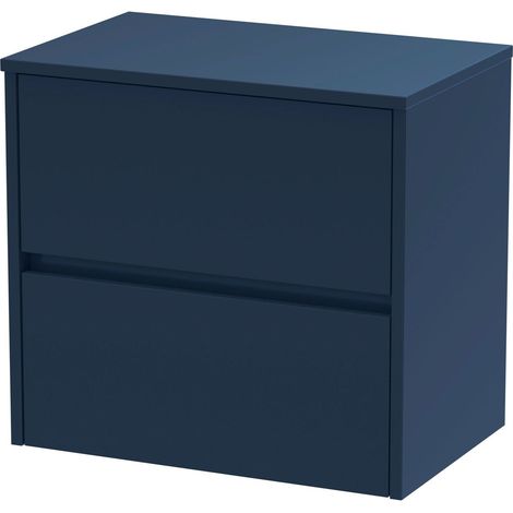 Chartley Contemporary 2 Drawer Wall Hung Vanity Unit with Worktop, 600mm (1/4)