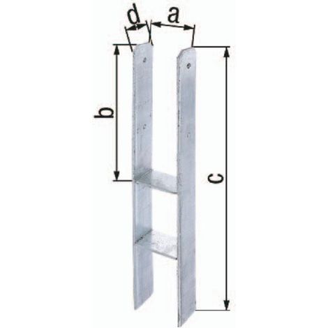 GAH Alberts H-Pfostenträger ETA-10/0210 141x300x600x60mm STA roh TZN - 213893 (1/2)
