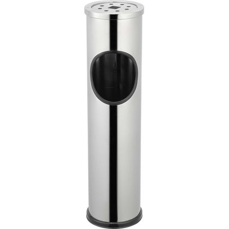Poubelle avec Cendrier pour Intérieur/Extérieur Cendrier sur Pied avec Poubelle Acier Inoxydable, Couleur:Acier Inoxydable (1/5)
