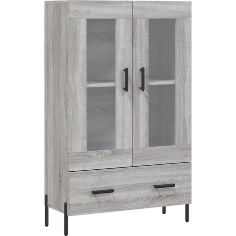 Aparador cómoda cómoda armario mueble organizador cocina salón salón alto Sonoma 69,5 x 31 x 115 cm madera contrachapada gris 020035391