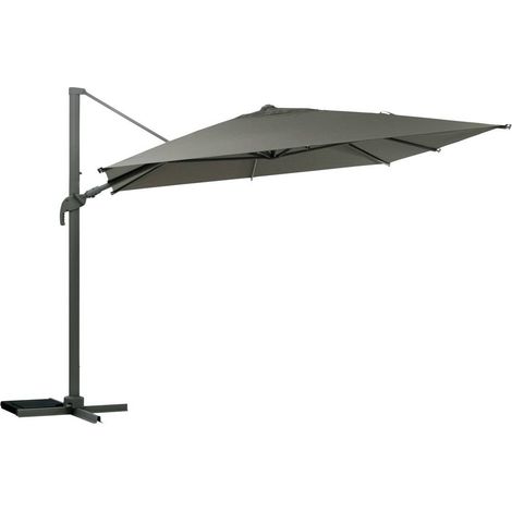 Parasol déporté rectangulaire inclinable Melhia 4x3 m vert laurier - Hespéride