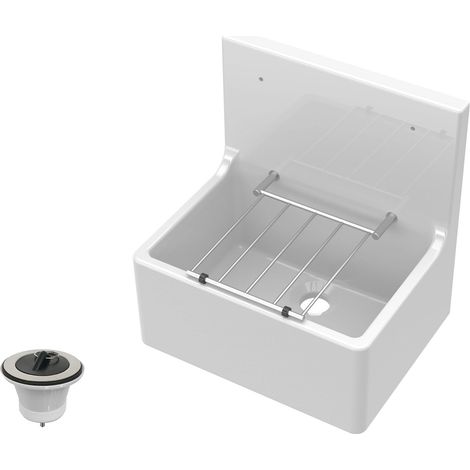 Traditional Fireclay Cleaner Sink with Waste - 515 x 535 x 393mm