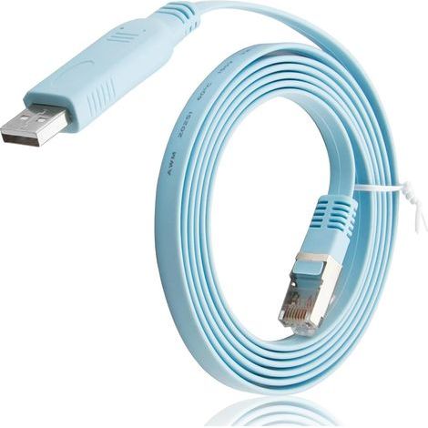 1.8m Câble de Console Cisco USB vers RJ45 avec Puce Intégrée, Câble de console compatible Cisco, Compatible avec Routeurs et Commutateurs, Supporte Windows7/8/10, MAC OS, Linux (1/5)