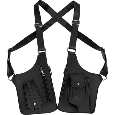 Antivol caché sous les bras sangle portefeuille poche holster téléphone épaule Holster PU cuir sac loisirs double épaule pochette
