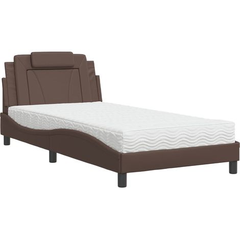 Maison Exclusive - Bett "Viana" mit Matratze Braun 100x200 cm Kun (1/5)