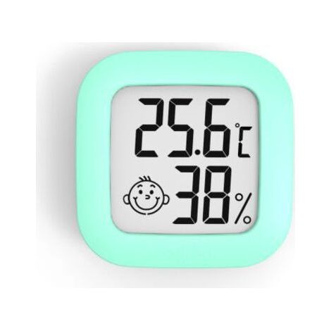 Mini Thermomètre Hygromètre Intérieur Digital à Haute Précision, Thermo Hygromètre Indicateur du Niveau de Confort (4.3cm4.3cm, vert, 1) (1/3)
