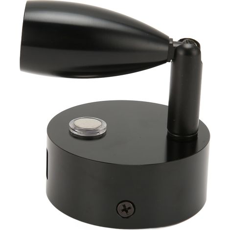 Lampe de lecture pour camping-car avec port USB Type C, veilleuse bleue, 3 couleurs de luminosité, lampe de lecture pour bateau, surface polie, interrupteur tactile, DC12-24V, noir (1/5)