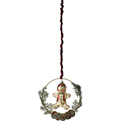 Pendaglio decorazione per albero di natale con babbo natale e omino di pan di zenzero -Omino di pan di zenzero (1/2)