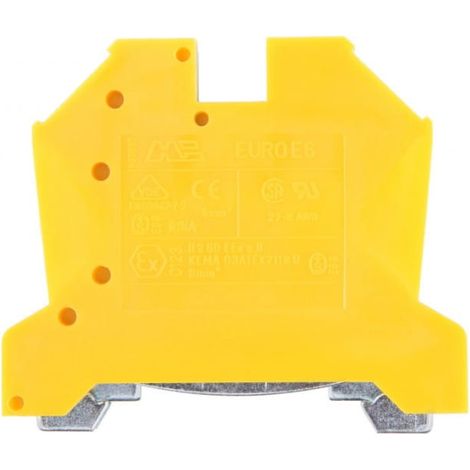 Conector de riel protector de 6 mm² verde-amarillo EURO 43450E